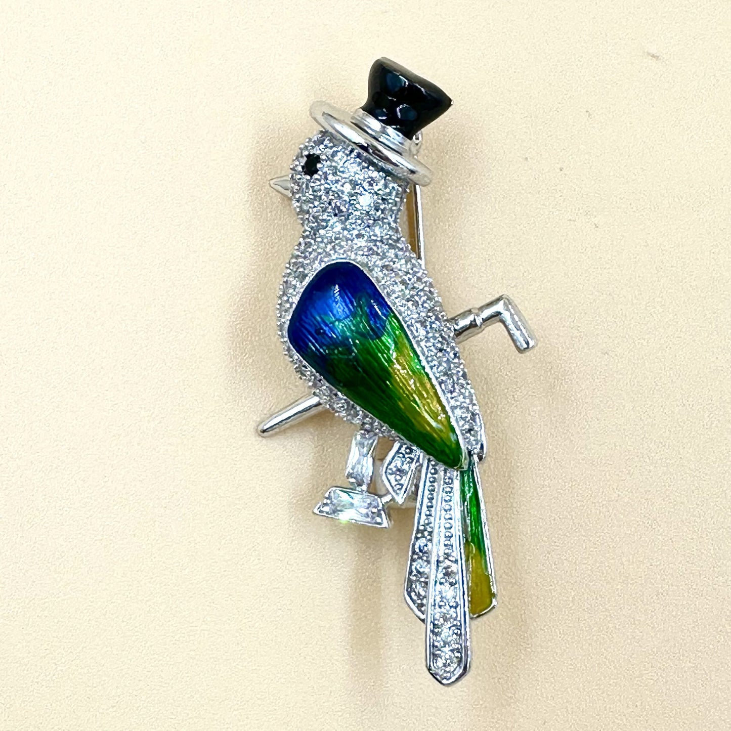 Dapper Gentleman Bird Brooch