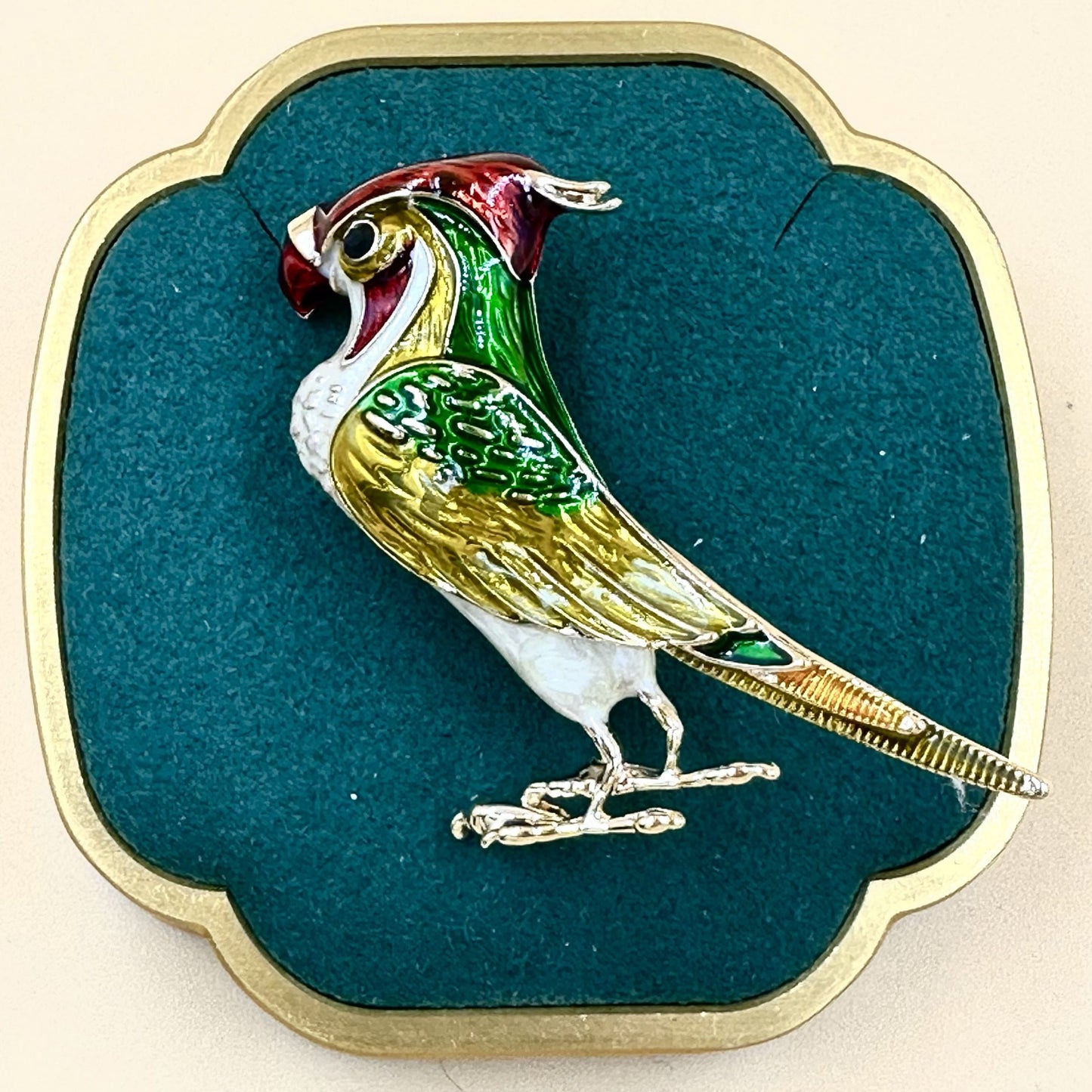 green Parrot brooch