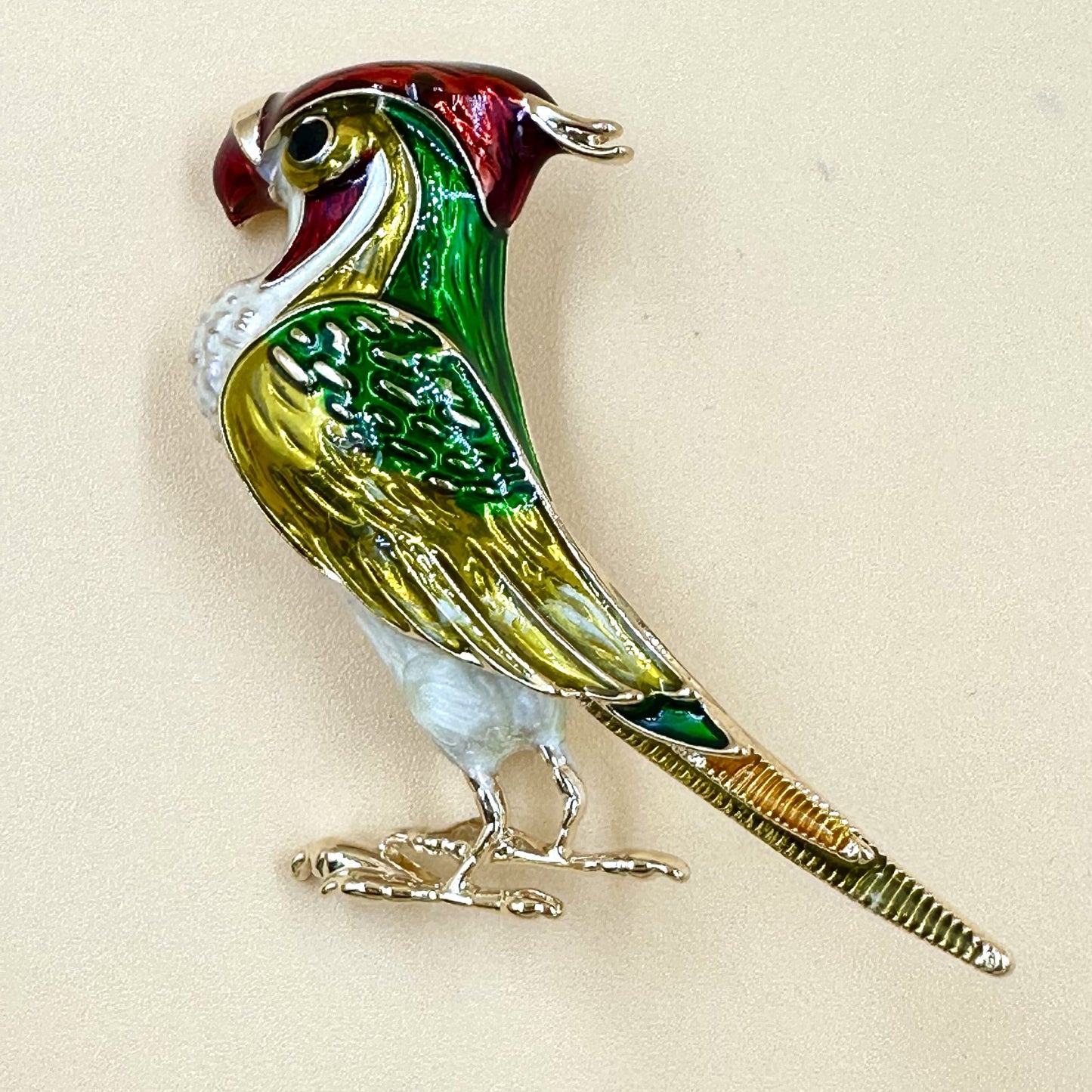 green Parrot brooch