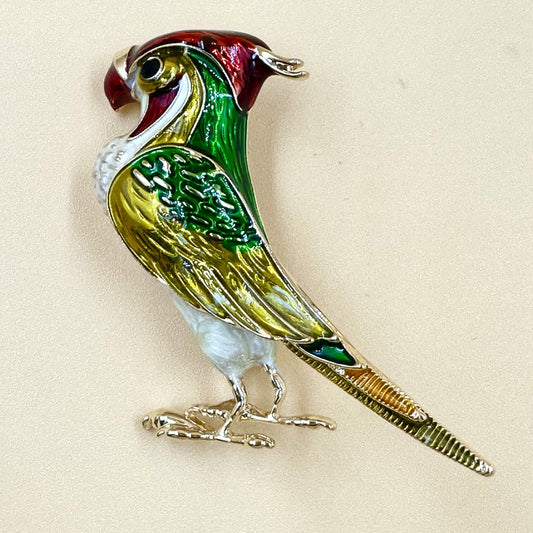 green Parrot brooch