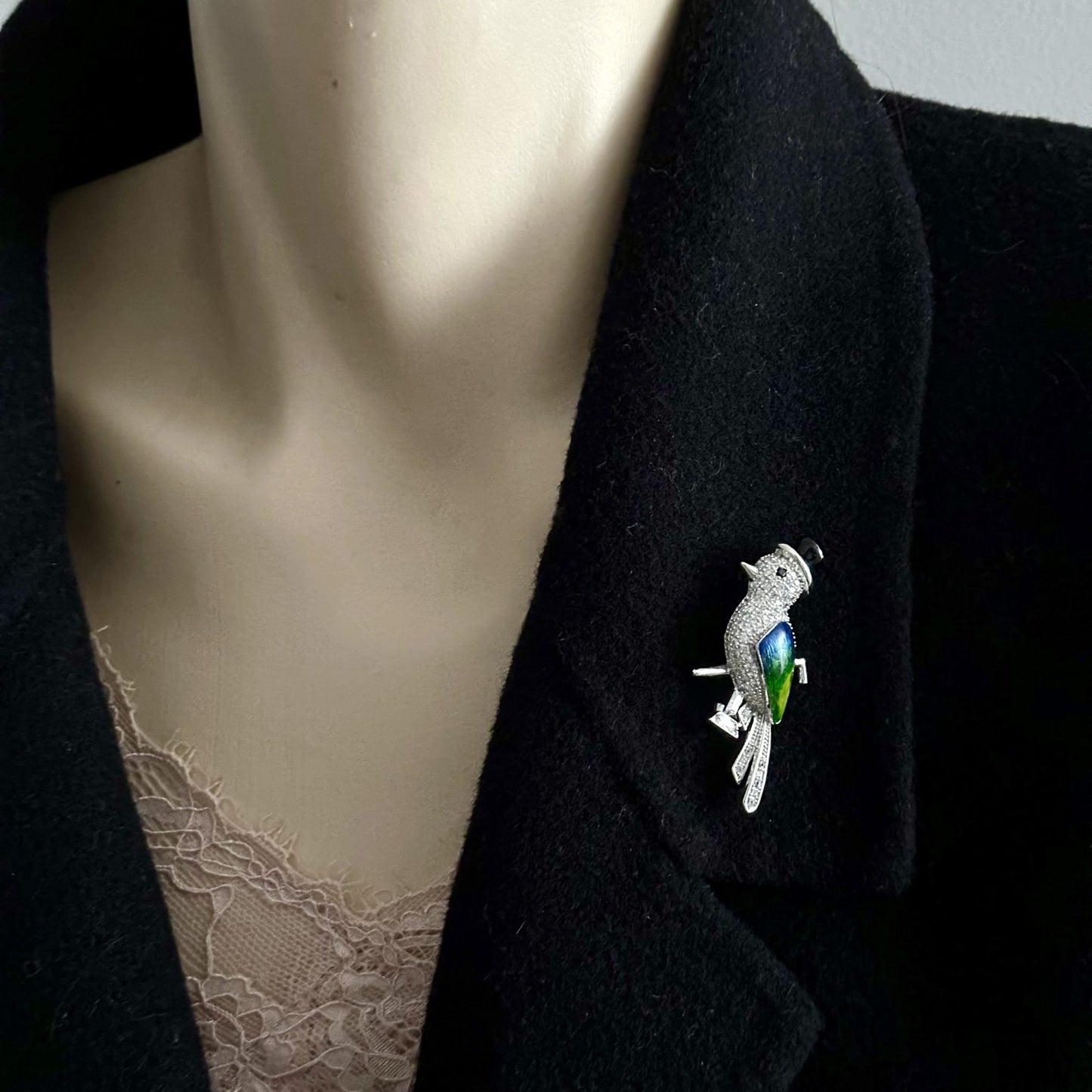 Dapper Gentleman Bird Brooch