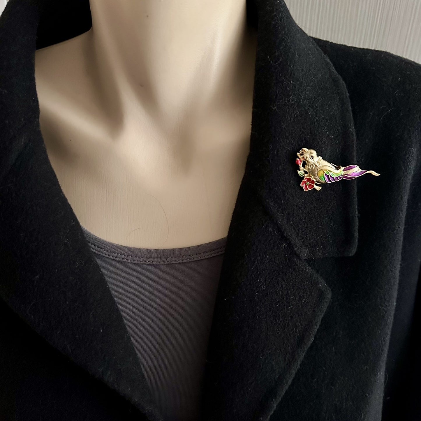 Golden Songbird Floral Brooch 2 colours