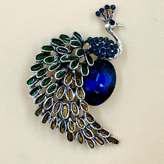 Peacock brooch