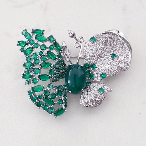 Green butterfly brooch