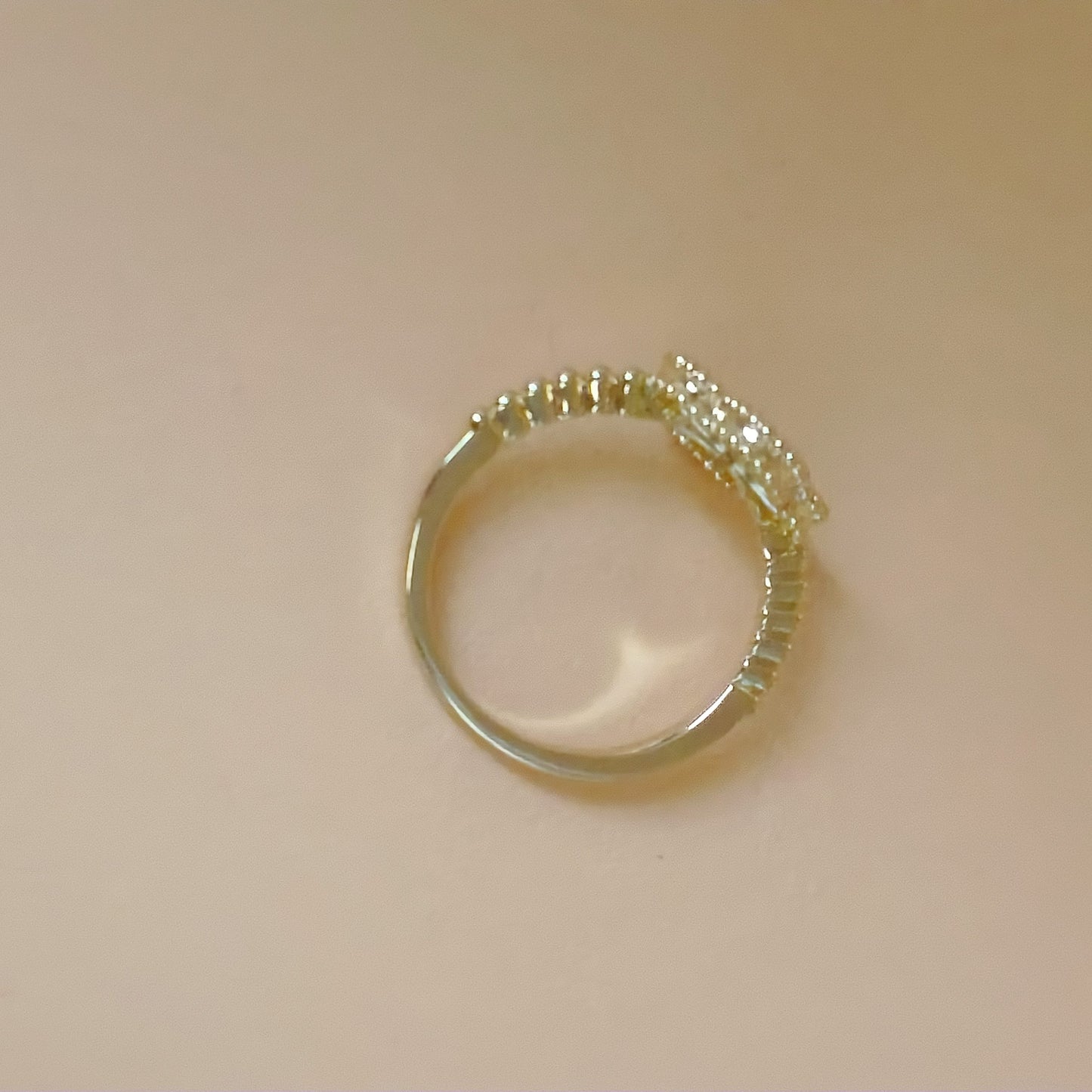 Full Paved Clover Ring Gold Plated