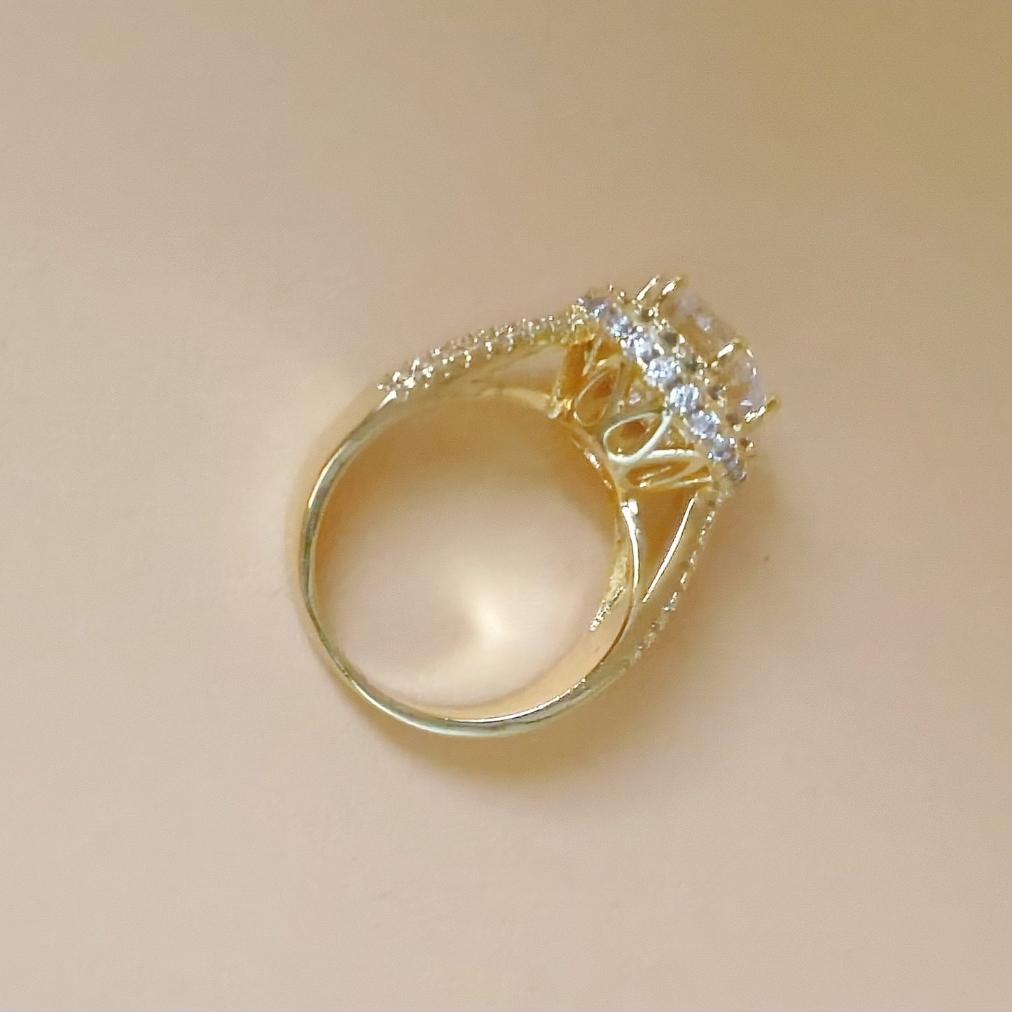 Round Halo Engagement Ring With Crown Stacking Band