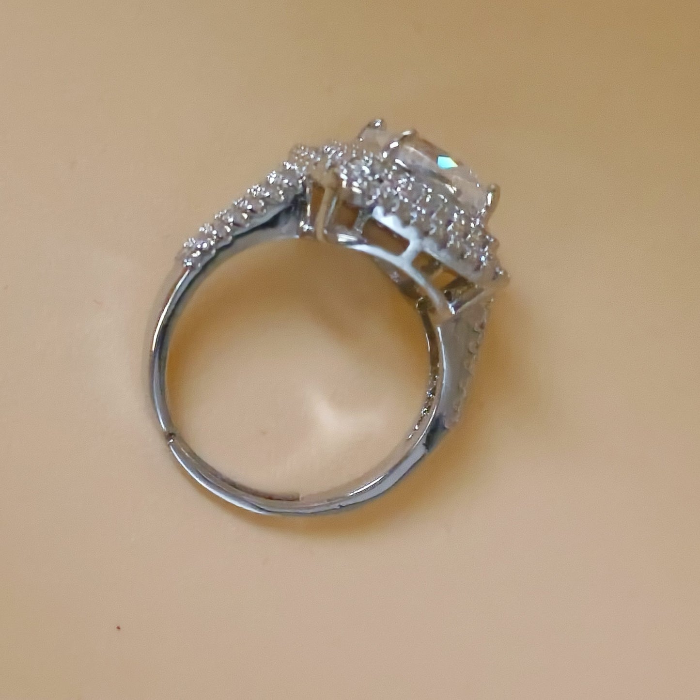 Plated Cushion Cut Engagement Ring