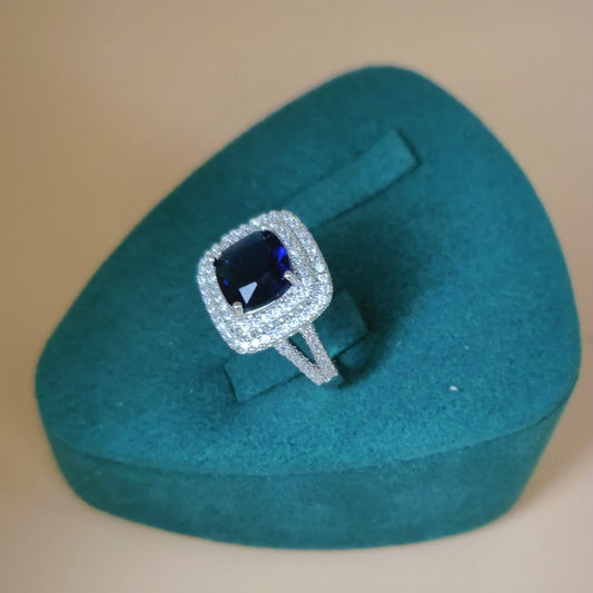 Blue Sapphire Cubic Zirconia Ring