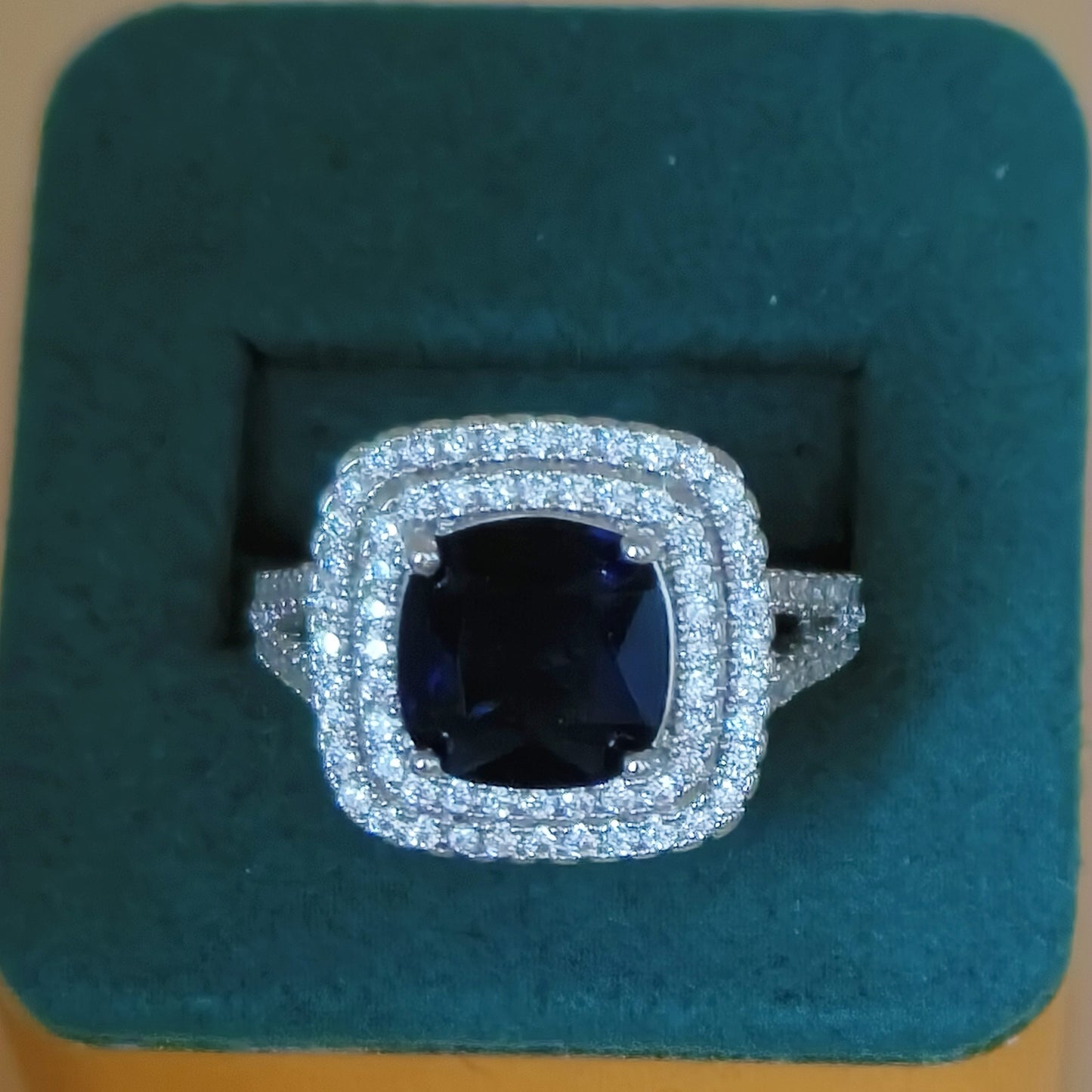 Blue Sapphire Cubic Zirconia Ring