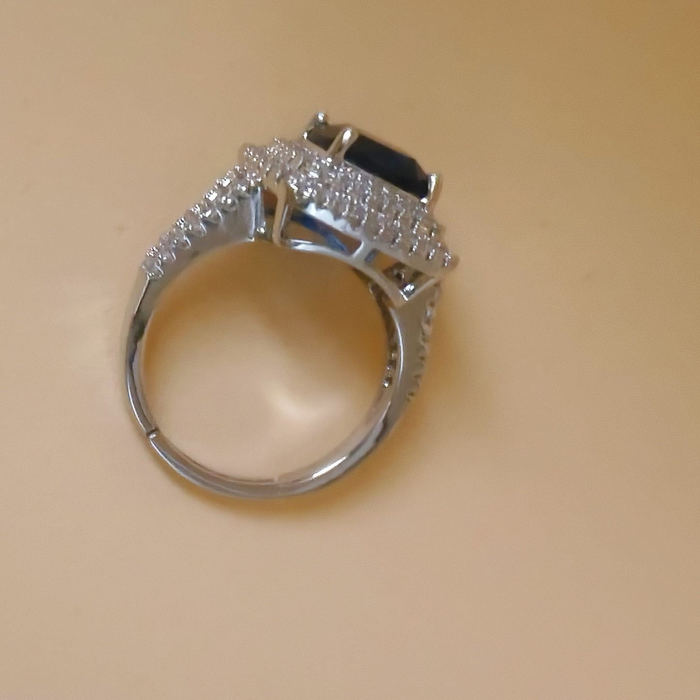 Blue Sapphire Cubic Zirconia Ring