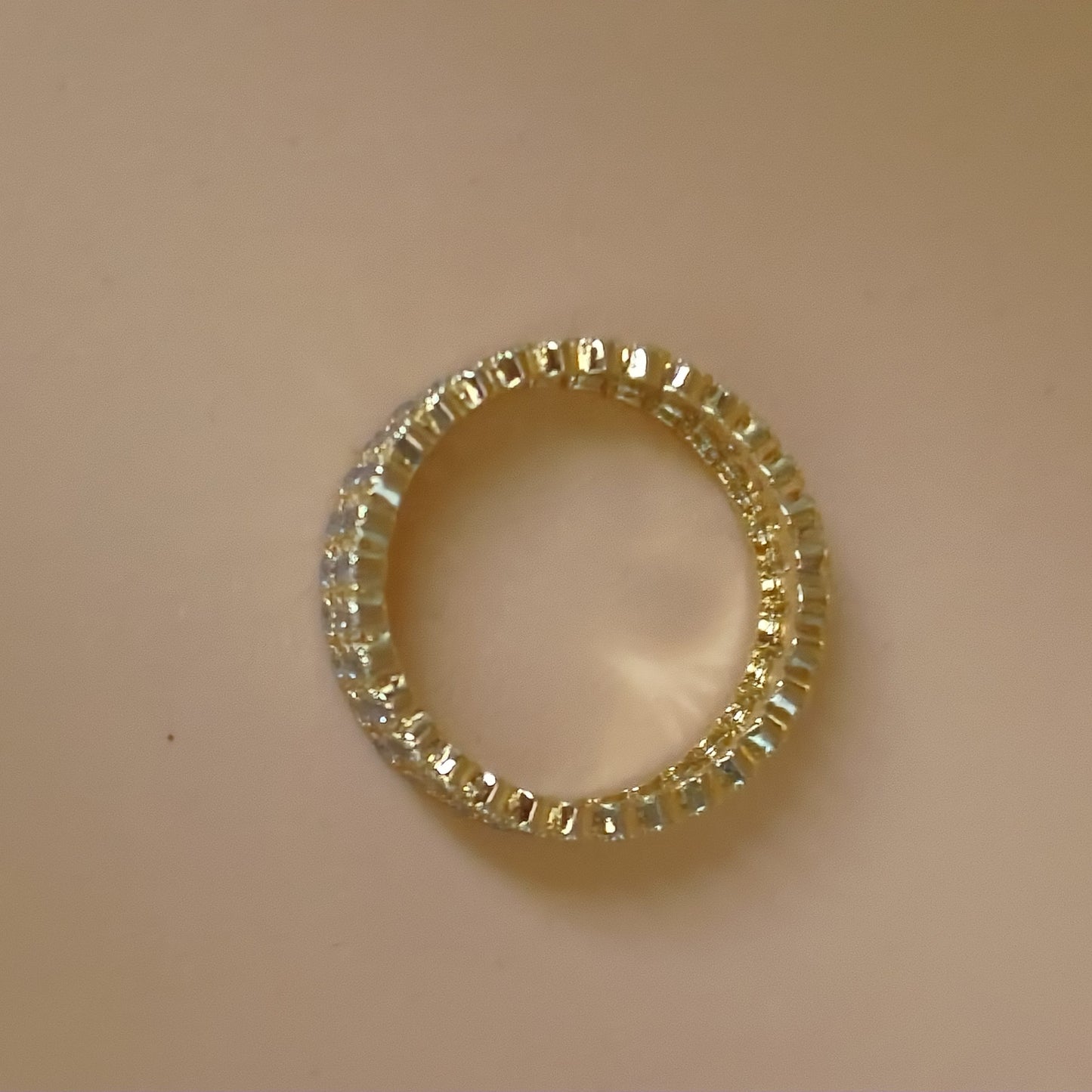 Cubic Zirconia Paved Double Layer Ring