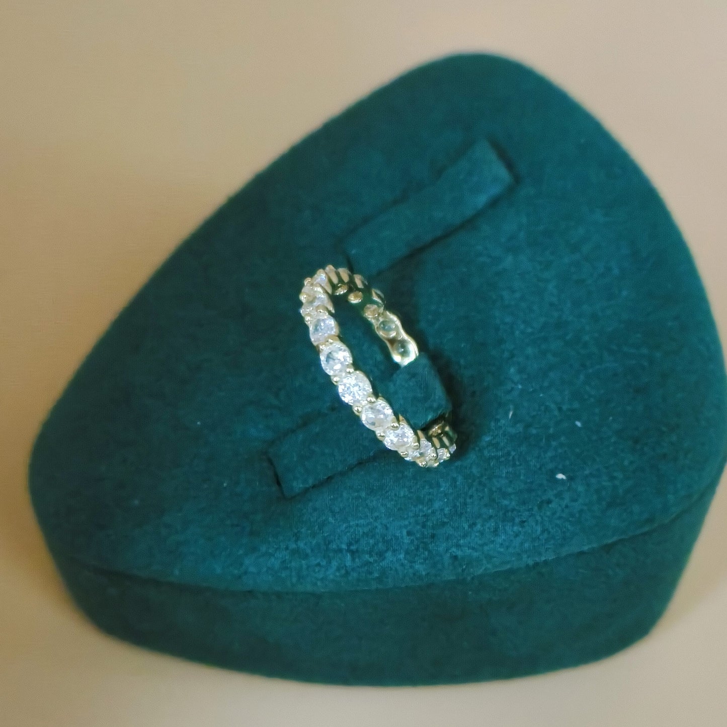 Cubic Zirconia Eternity Ring Gold Plated