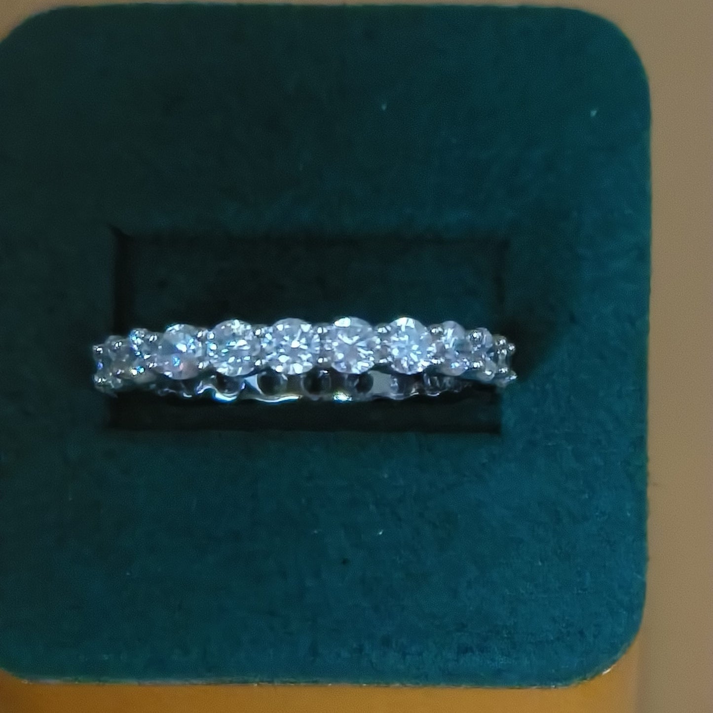 Cubic Zirconia Eternity Ring Gold Plated