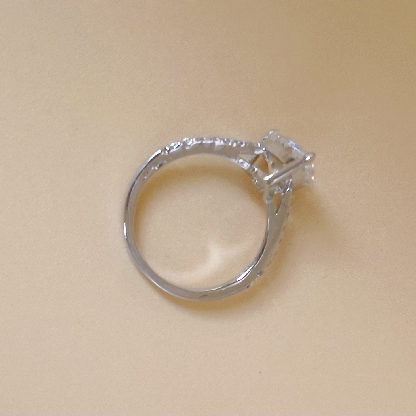 Cubic Zirconia Pear Shape Engagement Ring