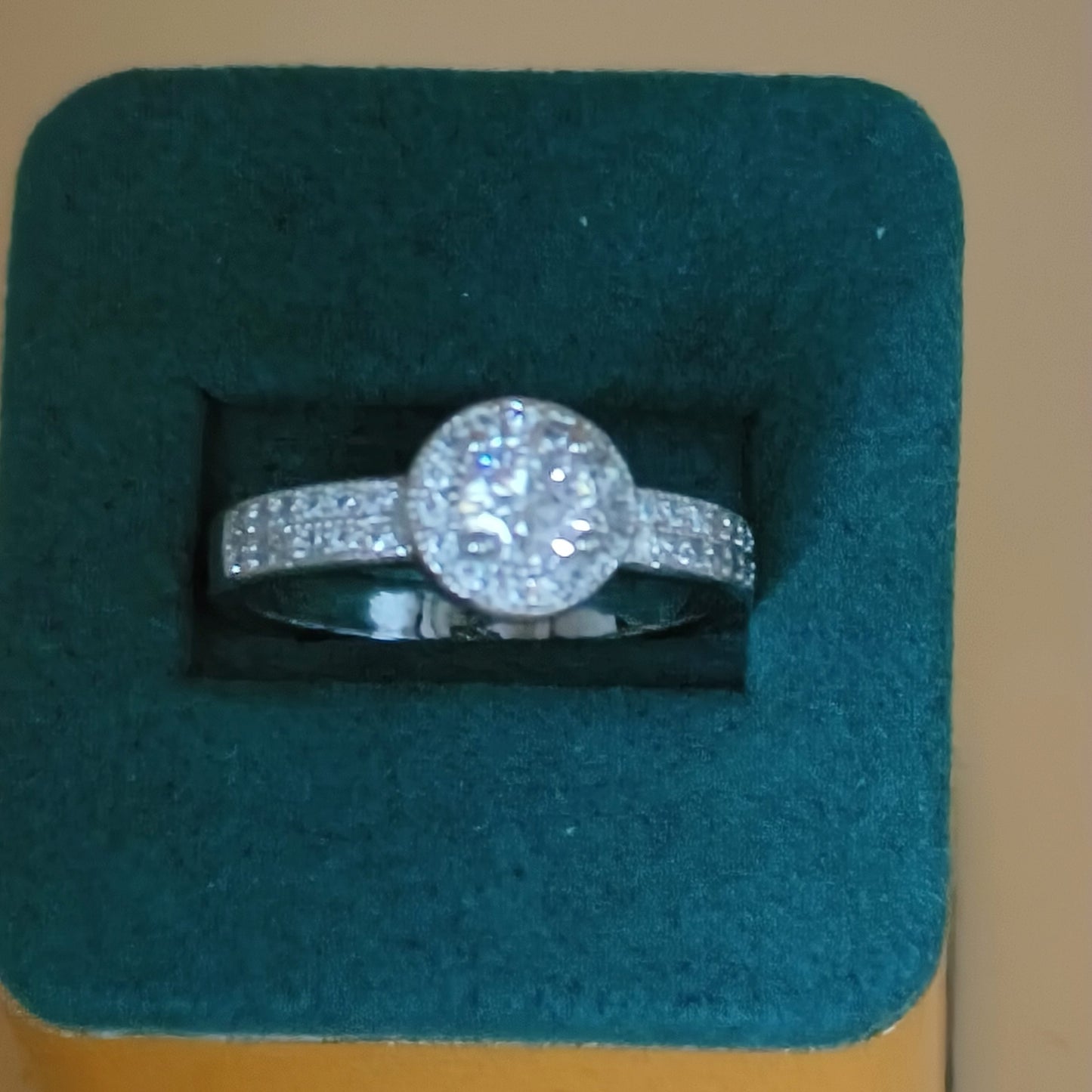 Cubic Zirconia Round Stone Ring Silver