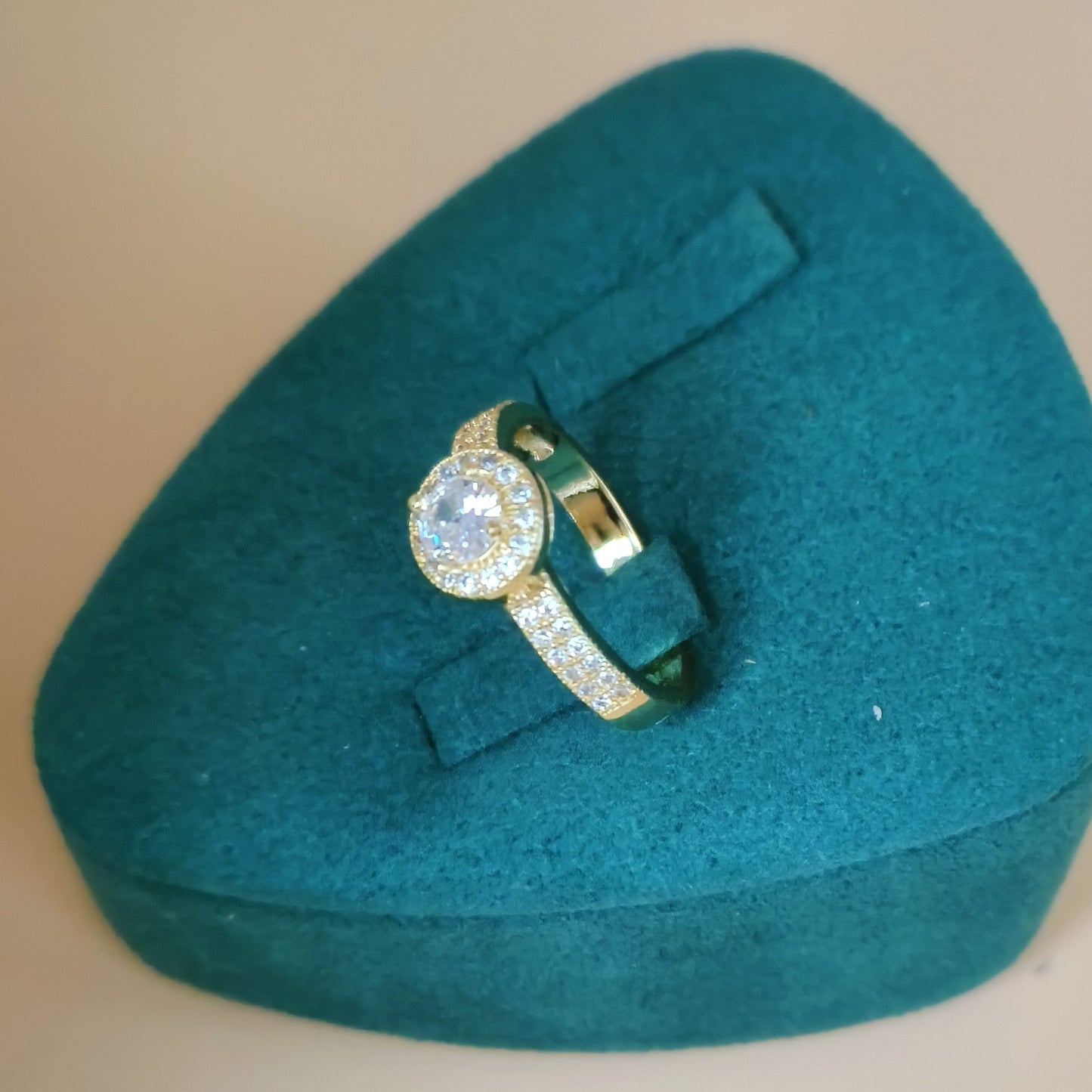 Cubic Zirconia Round Stone Ring