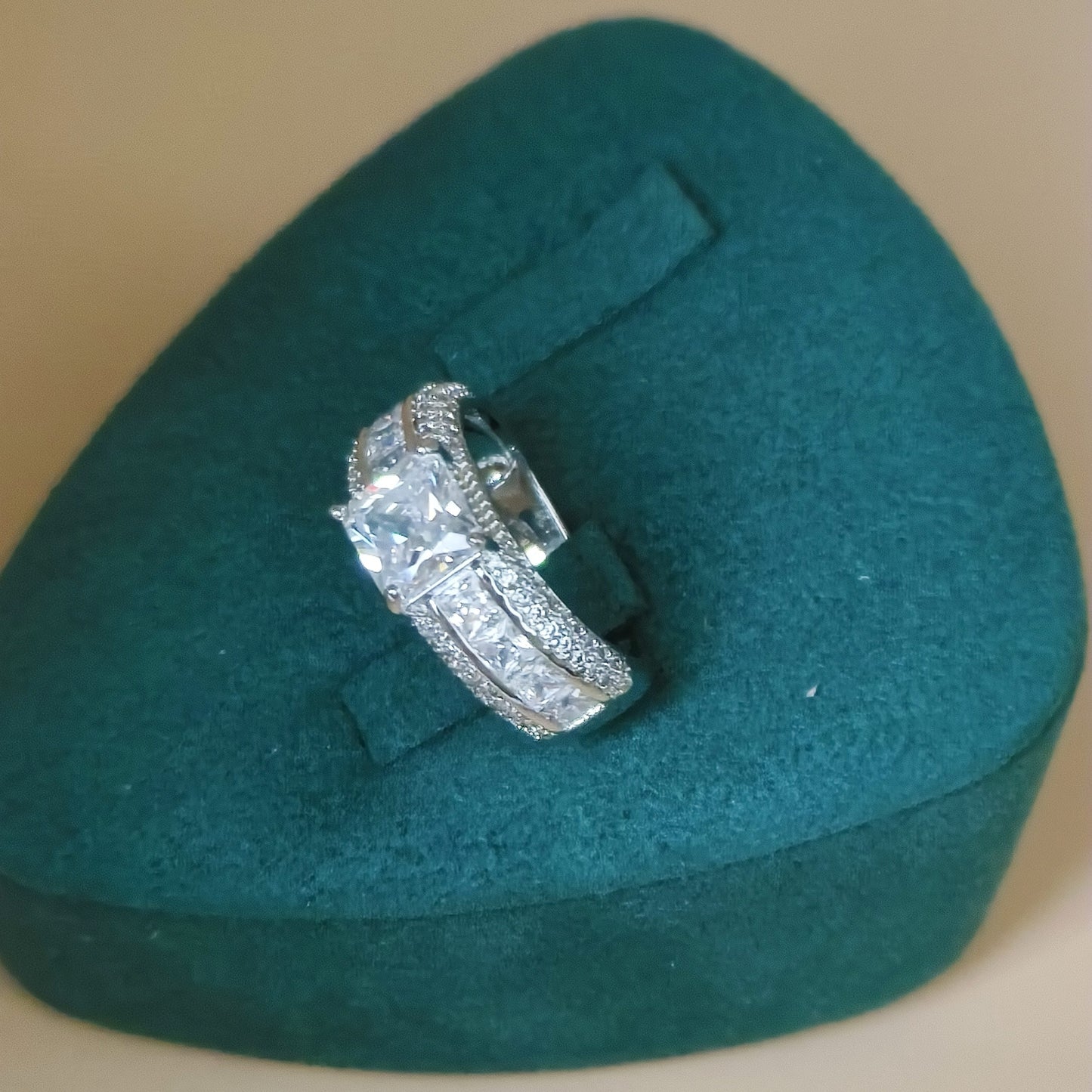 Cubic Zirconia Princess Cut Ring