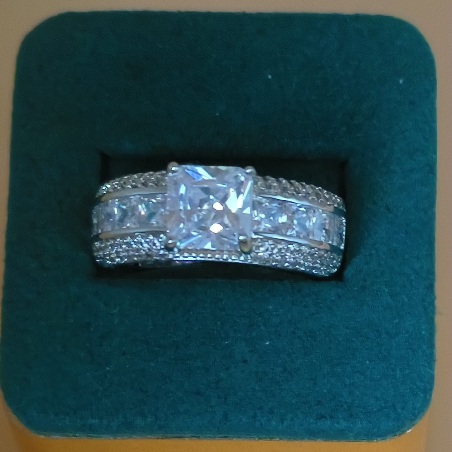 Cubic Zirconia Princess Cut Ring
